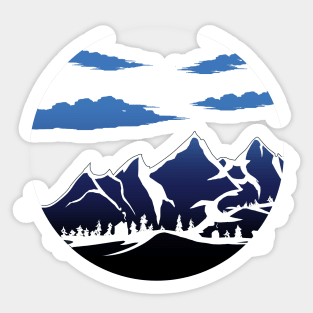 Blue Skies in the Mountains Sticker